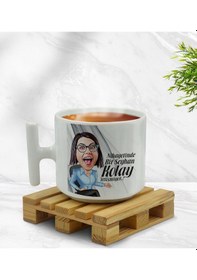 Resim Kişiye Özel Kolay Yetişmiyor Karikatürlü Nescafe Fincanı Kobitmeyencom33567 Bk Gift Renkli 