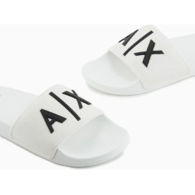 Resim Armani Exchange Beyaz - Siyah Erkek Plaj Terliği XUP001 