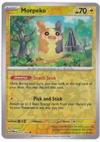 Resim Morpeko Reverse Holo 072/167 - Twilight Masquerade - Pokemon Kartı Mint 