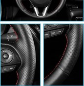 Resim Araba Direksiyon Kılıfı Vw Eski Golf 5 İçin V Mk5 Polo Jetta Tiguan Sagitar Red Thread Red Thread 