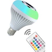 Resim Teknobab Bluetooth Kumandalı Rgb Disko Topu Ampul Hoparlörlü Kumandalı Renkli Disko Işık 