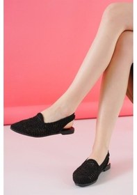 Resim Aymood Arkası Açık Örgü Babet (554508470) Siyah 