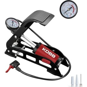 Resim KB0901 87PSI Analog Basınç Göstergeli Ayak Pompası, Kırmızı/siyah 