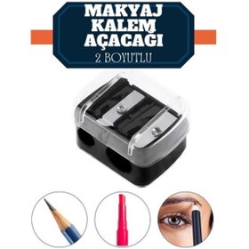 Resim BRANDLESS Çift Delikli Kozmetik Kalemtraş, Hassas Makyaj Kalemi Açacağı 