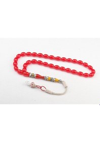 Resim Burhan Sağlam Nakkaş İmame İşçilikli Ateş Kehribar Tesbih 11x8mm Alpaka Püskül Bs247336 
