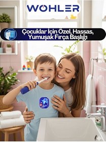 Resim Wohler Değiştirilebilir Başlıklı Pilli Erkek Çocuk Diş Fırçası 3+ FDA Onaylı 