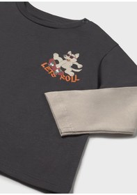Resim Mayoral Erkek Bebek Duble Kol Sweatshirt Gri 
