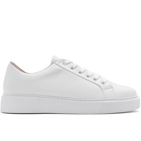 Resim Derimod Kadın Beyaz Bağcıklı Deri Sneaker 25SFD370018 