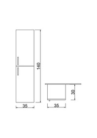 Resim Denko Terra 35 Cm Mdf Antrasit Gri Banyo Boy Dolabı Antrasit - Gri 