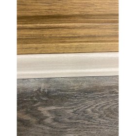 Resim Pasha Dekor 6 cm Beyaz Kayın Parke Süpürgelik 