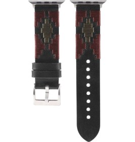 Resim iOS Uyumlu Watch Serisi 9 & 8 Ve 7 41mm / Se 3 & Se 2 & 6 & Se & 4 40mm / 3 & 2 & 1 38mm İçin Dokuma Kontrast Deri İzleme Kordon 