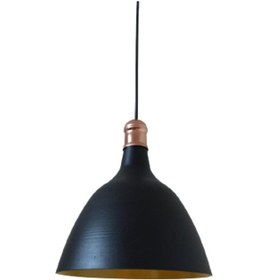 Resim Retro Metal Dekoratif Siyah Içi Gold Bakır Duylu Tekli Sarkıt Avi 