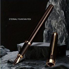 Resim Zarif 0.5mm İnce Uçlu Dolma Kalem - Metal, Klipsli Kapak, İş ve Öğretmen Hediyeleri İçin İdeal 