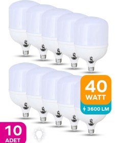 Resim ŞANLED 40W Tasarruflu E27 Beyaz Işık Torch Led Ampul-1-2-4-6-8-10 ADETTİR 