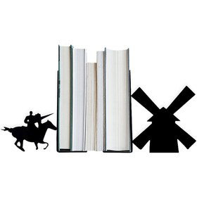 Resim Figured Decorative Metal Book Holder, Book Support, Book Organizer, Gift Black cat, Bike, Elephant Ballerina, Giraffe, Reading - Don Quixote 