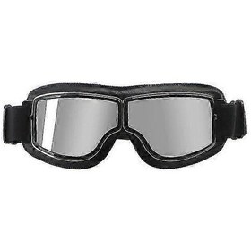 Resim Evrensel Motosiklet Vintage Gözlük Pilot Motosiklet Scooter Biker Gözlükleri Steampunk Gözlükler Moto Kask Gümüş Lens 