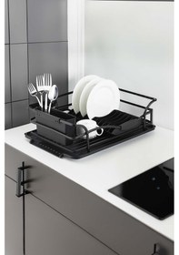 Resim Paslanmaz Alüminyum Tek Katlı Siyah Bulaşıklık Modern Tabaklık Siyah 