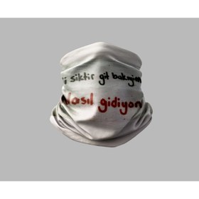 Resim Buffalo Duvar Yazısı Tasarımlı Motorcu Buff Maske Outdoor Boyunluk Unisex Bandana 