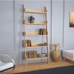 Resim Only Merdiven Kitaplık, 5 Raflı, Meşe 