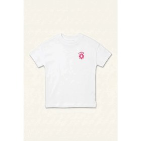 Resim DeFacto Relax Fit Çiçekli Penye Kısa Kollu Mor Beyaz Tişört Kız Bebek H8229A526SM 