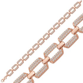 Resim Silver Rose Zircon Stone Women's Bracelet 