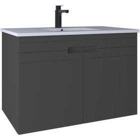 Resim Kobos Meta 91 Cm Lavabo Dolabı Kapaklı Füme Kb710058 Diğer 