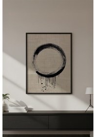 Resim Huhuli Ahşap Siyah Çerçeveli Wabi Sabi Koleksiyon Tablo Huhu729 