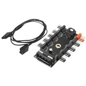 Resim Alfais 4337 10 Port Fan Çoklayıcı Y Pwm Splitter 4 Pin 12v Switch Power Güç Ide Çoğaltıcı Molex Kan 