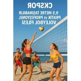 Resim Larskas Taşınabilir Voleybol Filesi, 9,5 Metre Uzunluk 