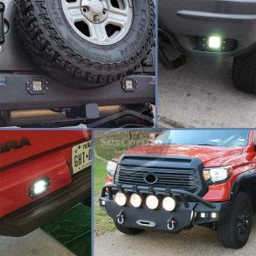 Resim Gömme Tip Beyaz 6 LED Araç Motosiklet Off Road LED Lamba Delici Yayıcı Projektör 18W Metal Sis Arazi Çalışma Lambası 12V-24V 1 Adet 