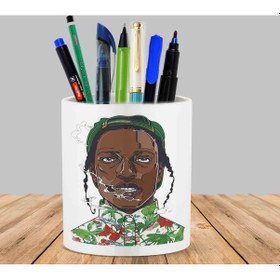 Resim Asap Rocky Kaktüs Sukulent Saksı Kalemlik 