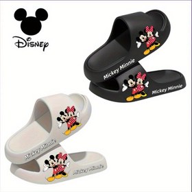 Resim 1 adet Mickey ve Minnie Mouse EVA Kaydırma Sandalet - Yumuşak Tabanlık ve Dayanıklı Dış Taban ile Kalın Tabanlı Yaz Terlikleri, El Yıkamalı Unisex İç/Dış Terlikler Erkekler ve Kadınlar için, Ev ve Günlük Giyim için Tüm Mevsim Konforu, Eğlenceli Tasarım | Rahat Terlikler, Ev Terliği 