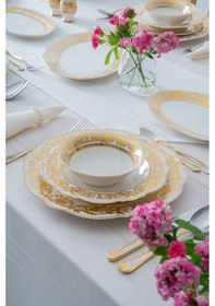 Resim Acar Oasis 12 Kişilik 60 Parça Porselen Yemek Takımı Renkli 