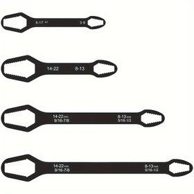 Resim Çelik Çok Yönlü Anahtar Seti, Çift Uçlu Tork Anahtarı 6/9 İnç, Kendinden Kilitli, Ağır Hizmet Metal Ratchet Anahtarı, Siyah, Otomatik ve Bisiklet Tamirleri için 