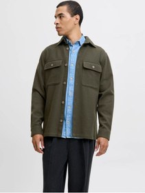 Resim Jack&jones Jprrayle Melange Solid L/s Erkek Gömlek 12286840 Haki 