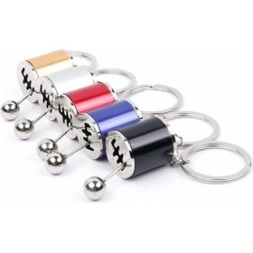 Resim MiraLive Hareketli Araba Vites Anahtarlık Altı Hız Manuel Vites Dişli Shifter Topuzu Metal Anahtarlık 