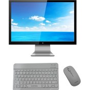 Resim Tüm Cihazlara Uyumlu Akıllı Taşınabilir Şarj Edilebilir Kablosuz Bluetooth Klavye ve Mouse Seti 