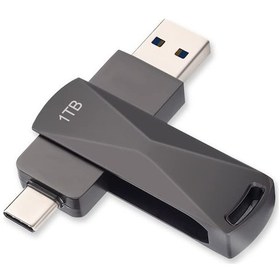 Resim Fosenze 128gb Çift Arayüzlü Usb 3.0+type-c Usb Bellek, Telefon-bilgisayar Uyumlu, Metal Kasa, Hızlı Veri Transferi Siyah 