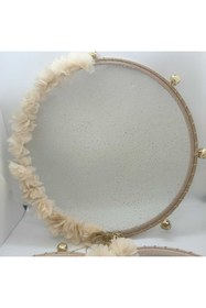 Resim Gülce Kasnak Dantelli Gelin ve Nedime Tef Seti 