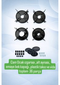 Resim Kumtel Uyumlu,termikel Birçok Marka Için Cam Ocak Izgara Takımı-ankastre-set Üstü Ocak Izgarası 36 Parça DİĞER 