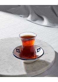 Resim Madame Coco Vie Rouge Bourges 8'li Çay Seti - Mavi/beyaz - 108 Ml 8684427290545 Çok Renkli 