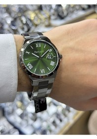 Resim Ferrucci Erkek Kol Saati %100 Orjinal Paslanmaz Çelik Kordon Yeşil Ve Çelik Kadran Gümüş 