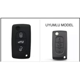 Resim Peugeot Uyumlu 107 207 307 407 308 607 Uyumlu 3 Tuş Silikon Anahtar 