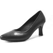 Resim Onlo Ayakkabı Kz.01 Hakiki Soft Deri Siyah Kısa Topuklu Klasik Kadın Stiletto Ayakkabı 