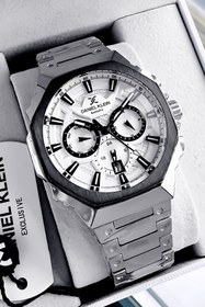 Resim Daniel Klein Exclusive Erkek Kol Saati Su Geçirmez Paslanmaz Gümüş Renk Çelik Kordon - Hediye Bileklik DKE2143C3 