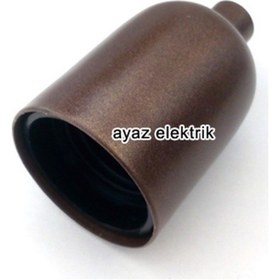 Resim Dekoratif Metal Kahverengi Lale E27 Duy ve Demir Kablo Kilitli 