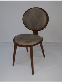 Resim Sandalye Papel Model Kayın Torna RETRO Ayak soho Kumaş Oval Sırt Yuvarlak oturum 1adet El Yapım 