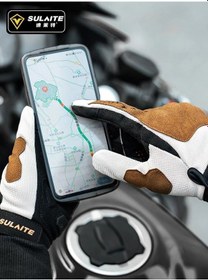 Resim Eldiven Erkekler Motosiklet Tam Parmak Nefes Sürüş Anti-düşüş 