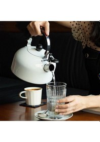 Resim Valkyrie 3l Paslanmaz Çelik Düdüklü Kettle Su Isıtıcısı Çaydanlık Islıklı Demlik Beyaz 