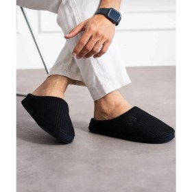 Resim Redtan Siyah Erkek Ev Terliği | Ortopedik | Yumuşak Tabanlı | Içi Kürklü Damat Terliği & Çeyizlik 